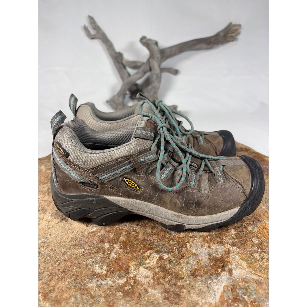 Keen Targhee II Waterproof Hiking Shoes Brown Teal Womens 9 1004089 Low Top